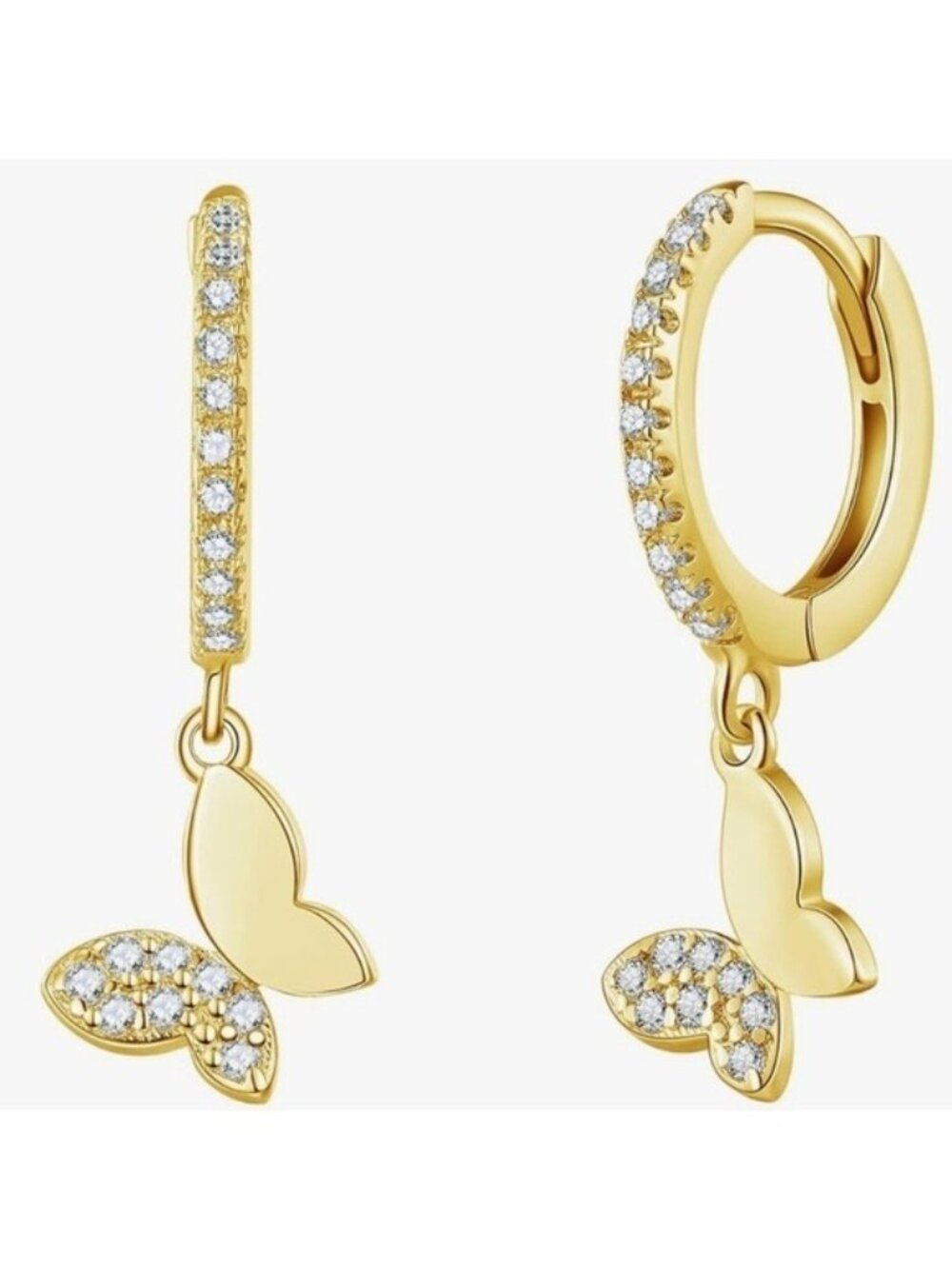 18 K gold plated Small Butterfly Hoop Earrings